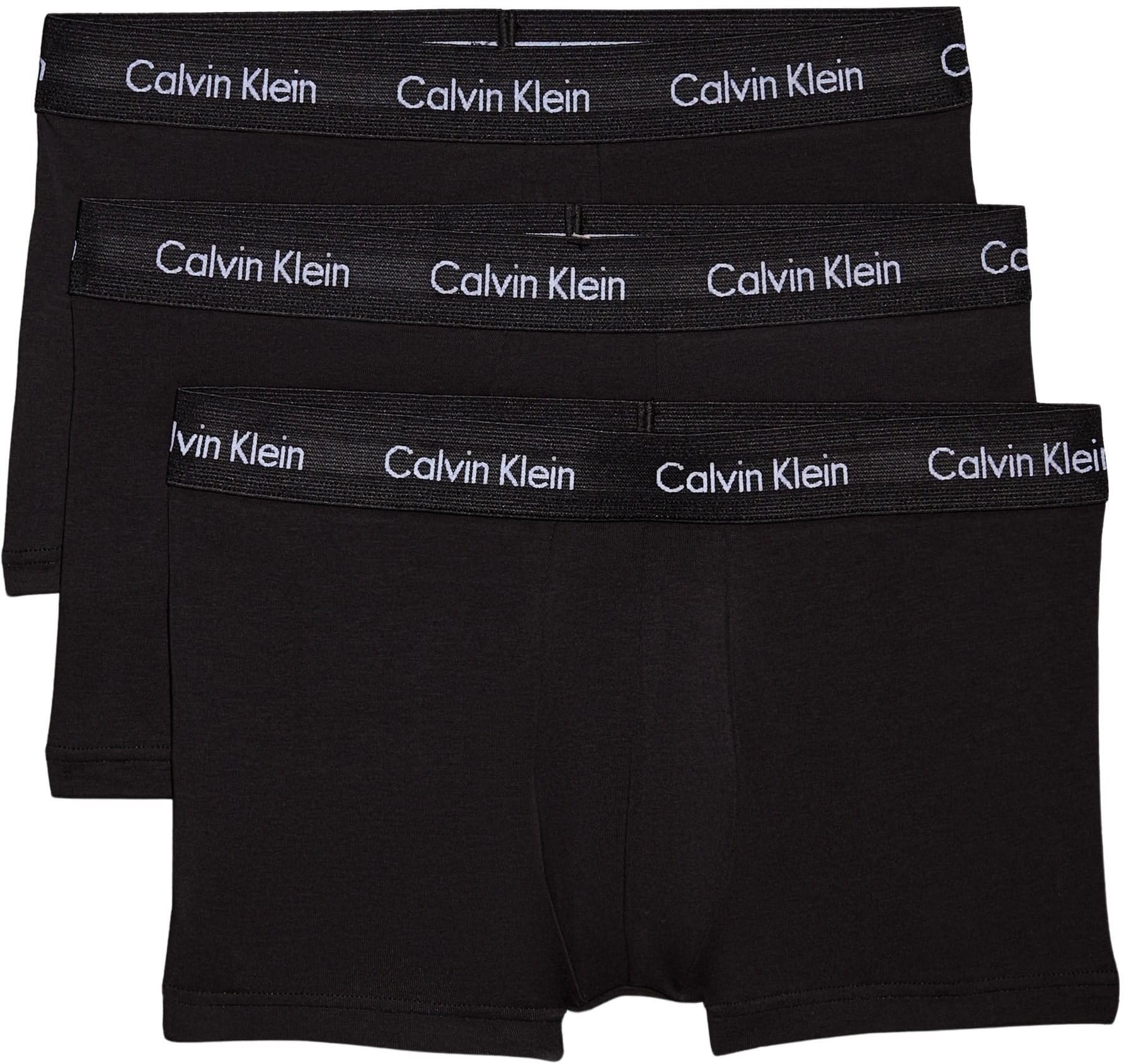 Calvin Klein Herren 3er Pack Boxershorts Low Rise Trunks Unterwäsche, Schwarz, L